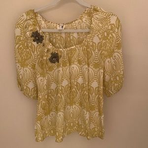 Anthropologie green and cream too